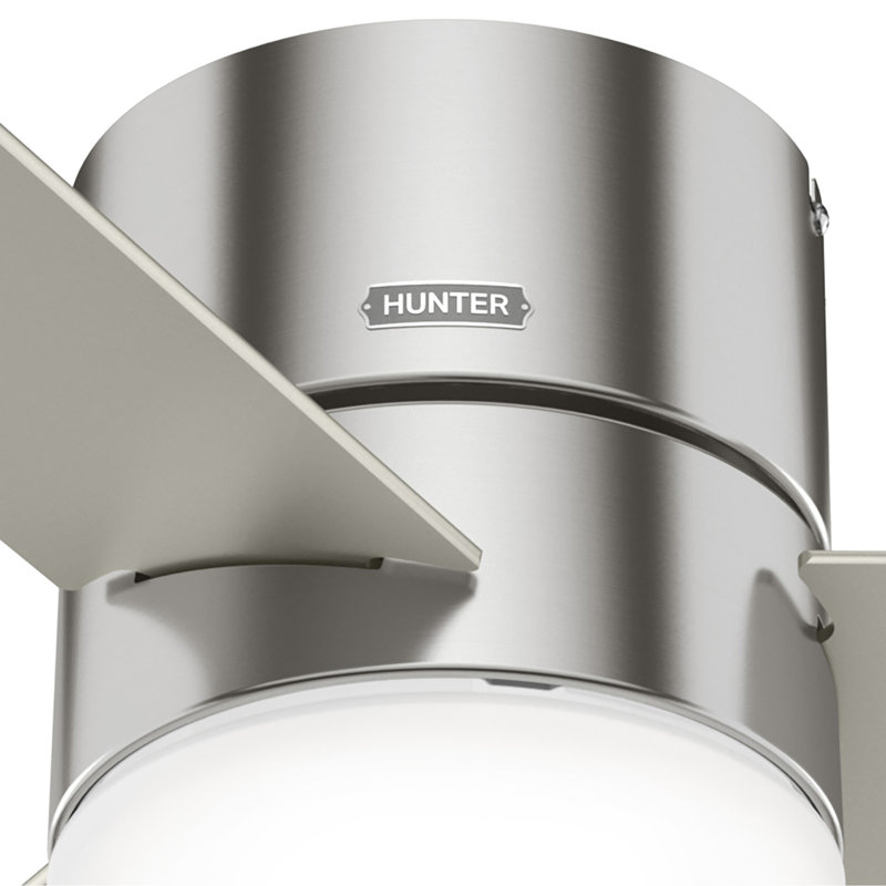 Ventilateur de plafond encastré 3 pales 52 "avec lumières et télécommande Minimus, Nickel brossé
