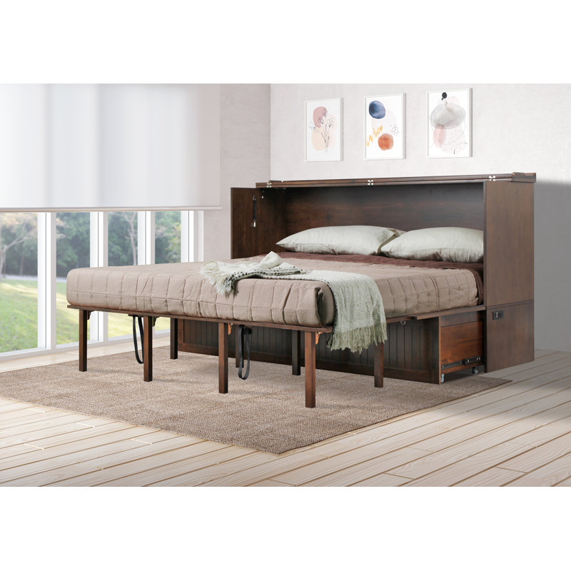 Lit armoire Tuscany, Brun, Grand lit