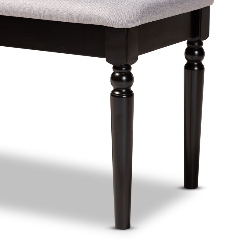 Banc rembourré Geovanna, Gris, Marron foncé