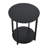 Gateshead Jamestown Round Side End Table with Storage Shelf Rustic Wood Grain and Metal-32425042