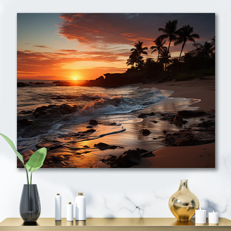 Dominicain Coastal Twilight - impression, H 12 po x l 20 po x P 1 po, Toile tendue