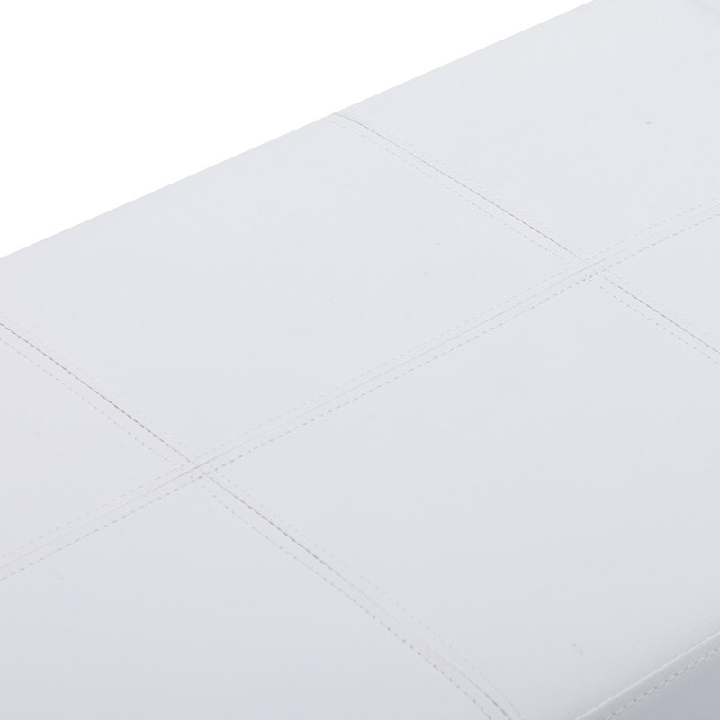 Repose-pieds de rangement rectangulaire avec charnière de sécurité Demingo, Blanc