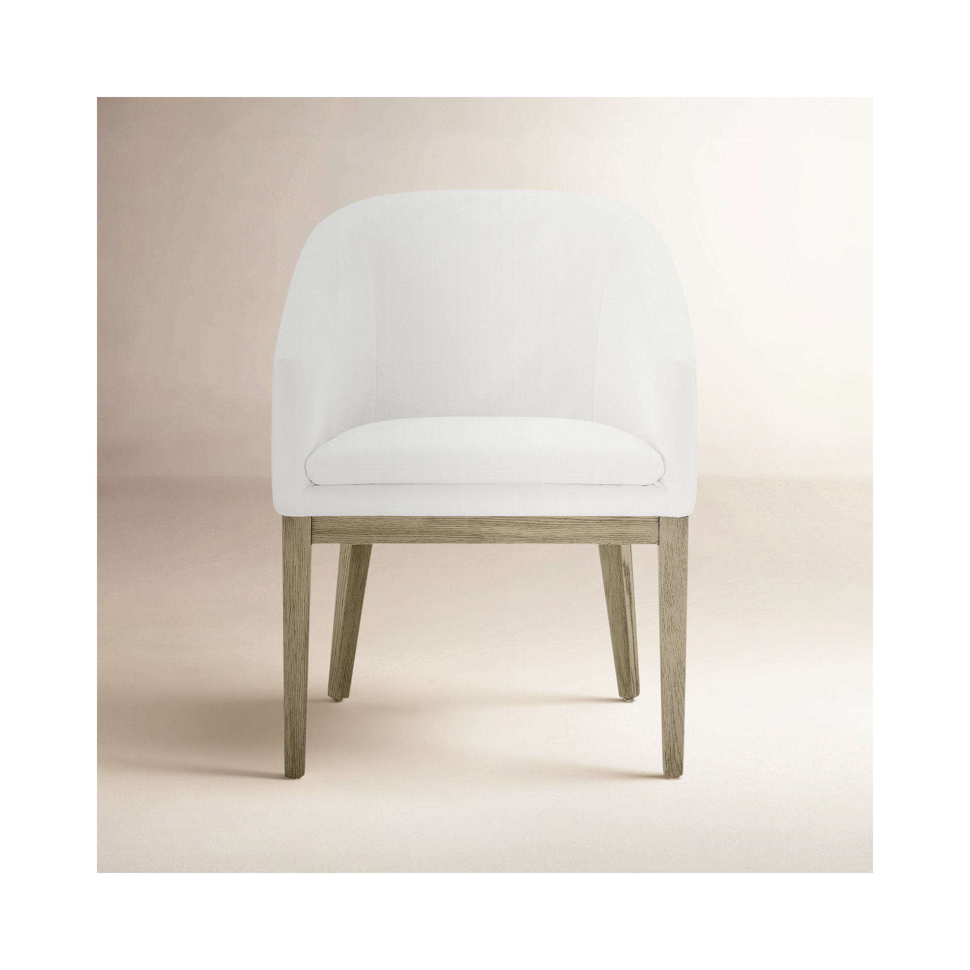 Bethea Rounded Back Dining Chair, Tweed Prestige Pearl