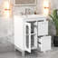 Meuble-lavabo moderne avec lavabo en céramique, deux tiroirs et tablette réglable-851454690