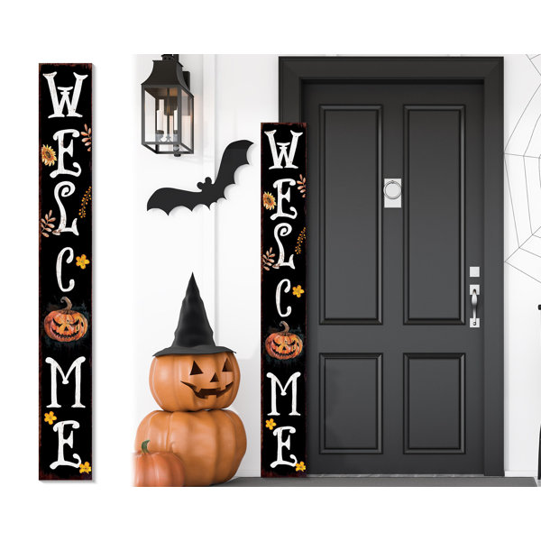 The Holiday Aisle® Jack-o-Lantern Halloween Door Mural | Wayfair