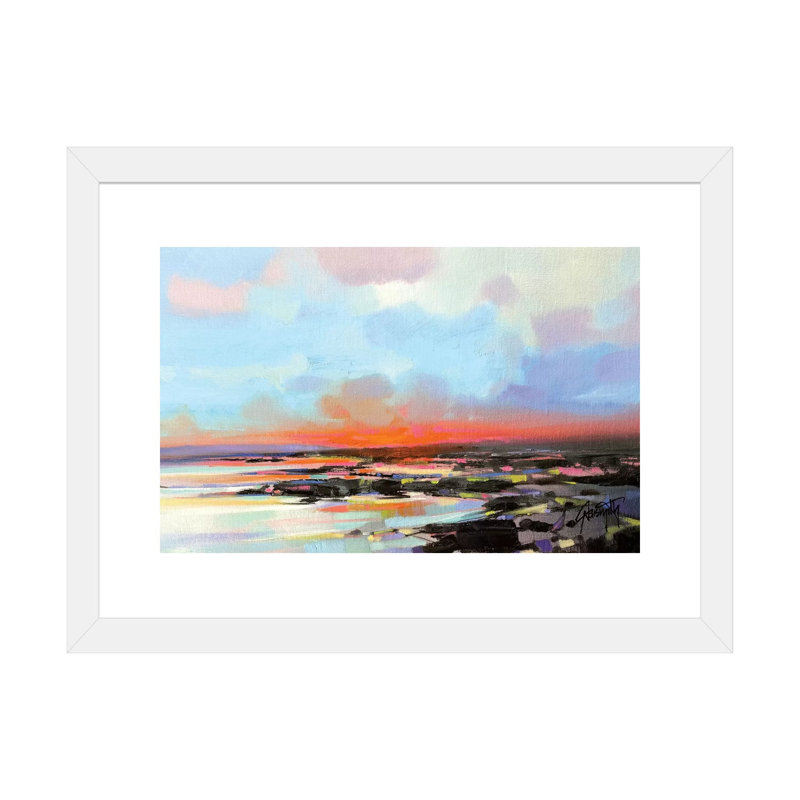 Arran Rocks par Scott Naismith - reproduction d'art, Blanc, H 16 po x l 24 po x P 1 po, Papier encadré blanc