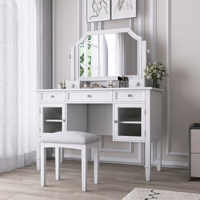 Meuble-lavabo avec grand miroir ajustable