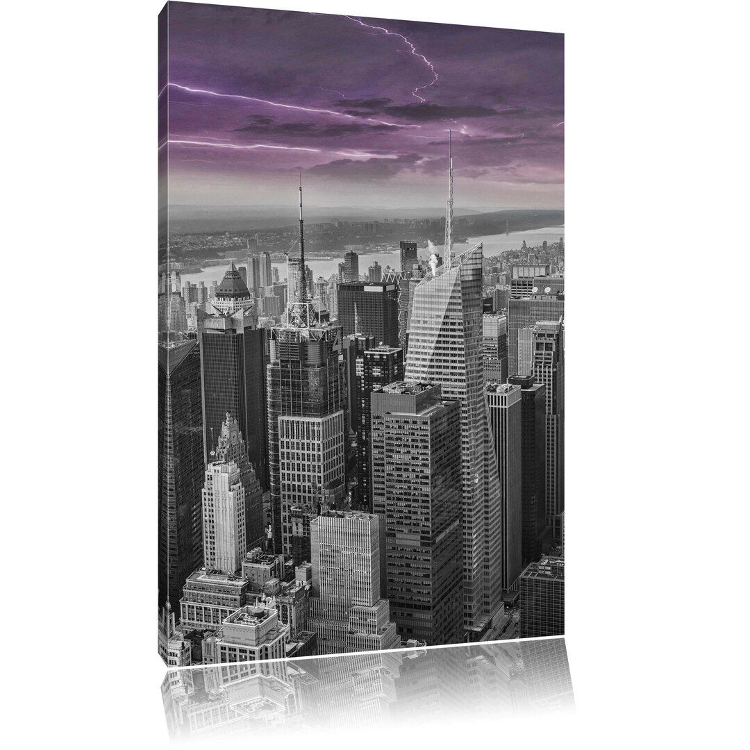 Leinwandbild Skyline New York unter Gewitterhimmel