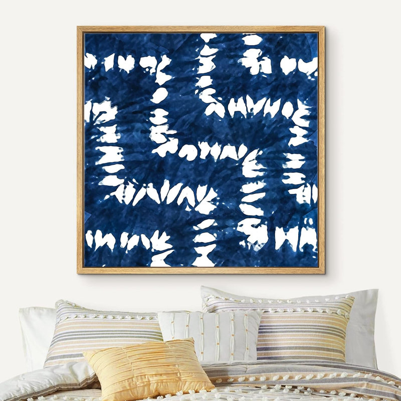 " Zig-Zags Abstract Shapes ", 24" H x 24" W, Natural Canvas