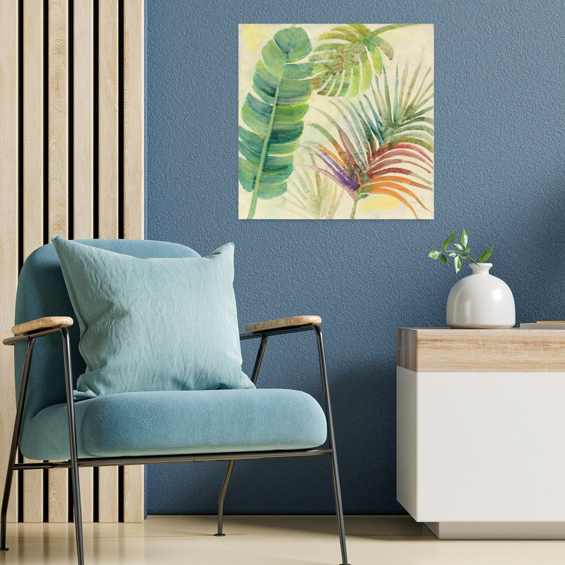 «Tropical Delight I Abstract Palm Tropical Landscape Art», H 18 po x l 18 po