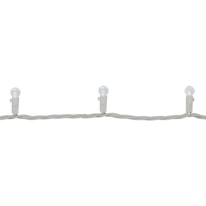 LED G12 Berry Christmas Lights - 16' White Wire - 50 Ct, Pure White