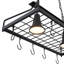 Luminaire suspendu pour îlot de cuisine 2 lumières noir avec abat-jour conique et crochets-143284392