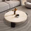 Table basse ronde en bois massif beige-129191400