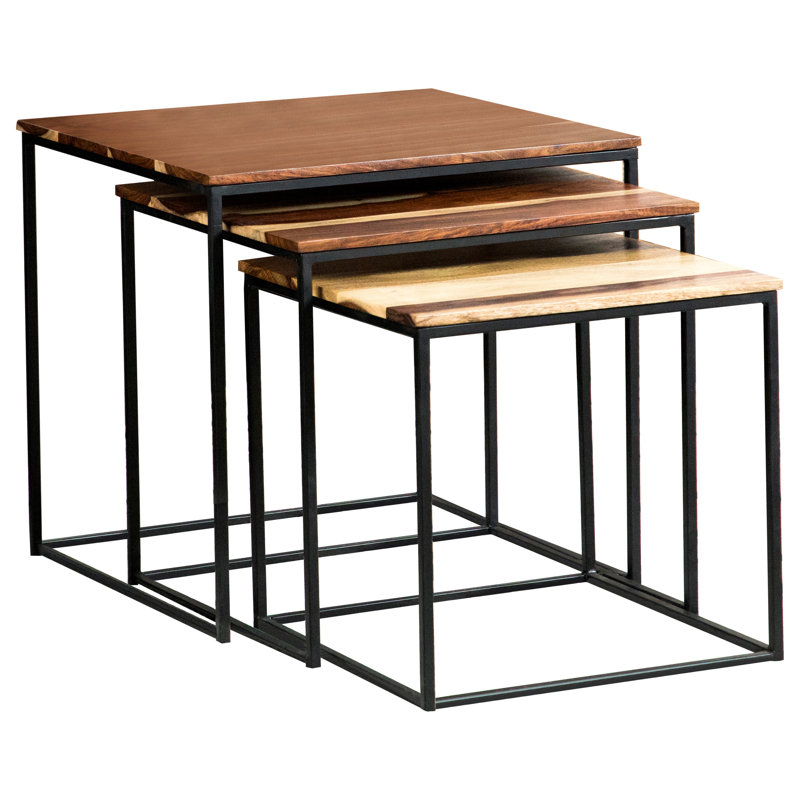 Betthel Solid Wood Top Nesting Tables