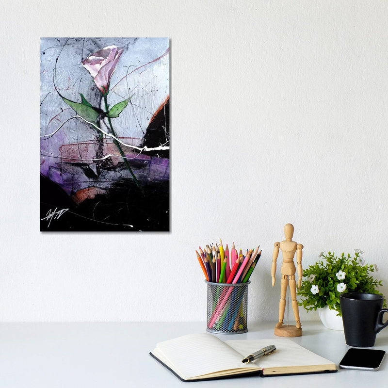 Dancing Flower 1 Piece Wrapped Canvas Painting, 20.32 cm H x 30.48 cm W