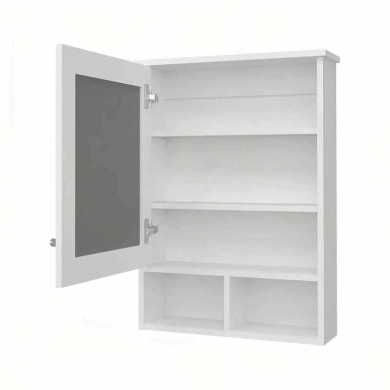 Pharmacie avec porte et miroir inclus, Blanc