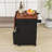 Wooden Kitchen Island with Drop Leaf, Drawer and Shelves-128976004