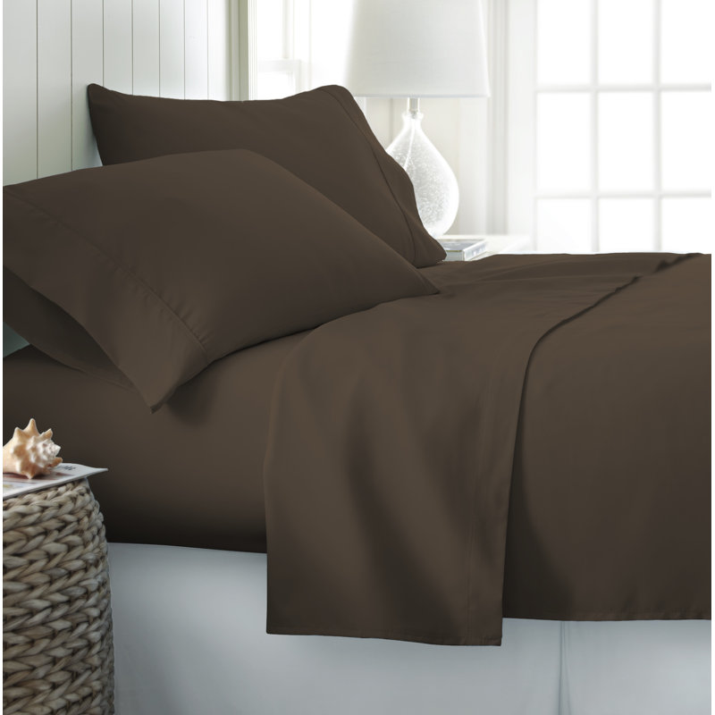 Chocolate Twin Microfiber and Cotton Sheet Set