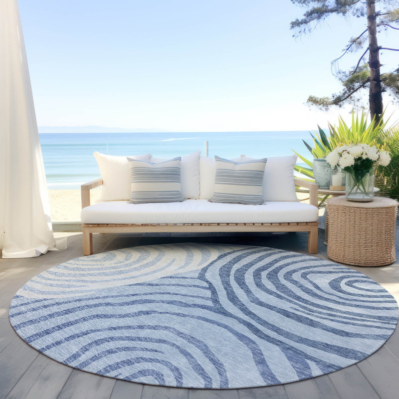 Tapis de porte d'extérieur antidérapant Leis, Rond 8 pi
