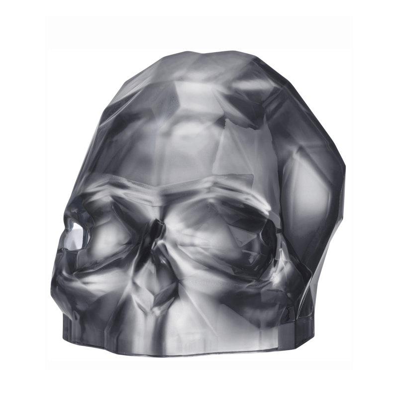 Memento Mori Faceted Skull, Silver, 8.27" H x 10.24" W x 7.8" D