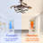Heighton 36'' Modern DIY Shape Reversible Ceiling Fan with LED Lights and Remote, Dimmable Ceiling Fan-1907148659