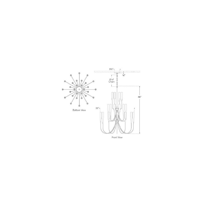 Julie Neill Acadia Large Chandelier, Plaster White