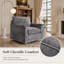 Fauteuil pivotant à 360 degrés, fauteuil club rembourré en tissu chenille gris, pour salon et chambre