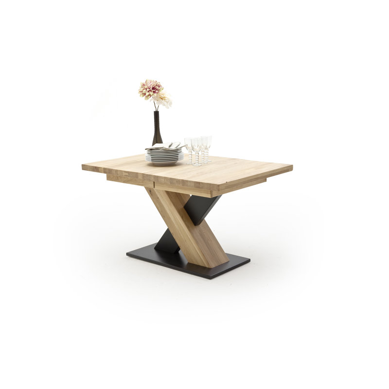Justis Oak Solid Wood Dining Table, 78 cm H x 140 cm B x 90 cm T, Eiche Bianco