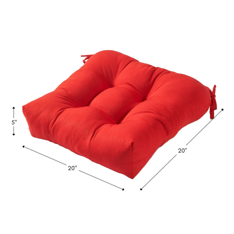 Shipton Outdoor 20'' Dining Chair Seat Cushion, Salsa, 2