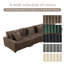 4 - Piece Upholstered Faux Rabbit Fur Flannel Modular Sectional Sofa with Armrests & Throw Pillows-1936022535
