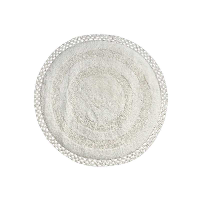 Adiraica 100% Cotton Bath Rug, Ivory