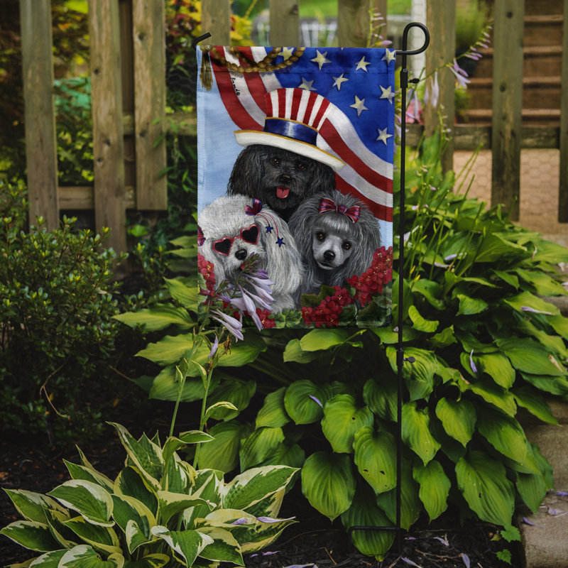 Drapeau de jardin en polyester 2 côtés Hype Pug USA 1 x 0,11 pi, Caniche
