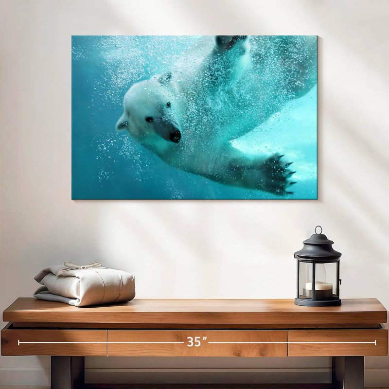 Brampt Underwater Polar Bear, 16" H x 24" W