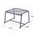 Outdoor Side Table In Navy Blue Iron, 12.92"H With Mesh Top And Modern Sled Base