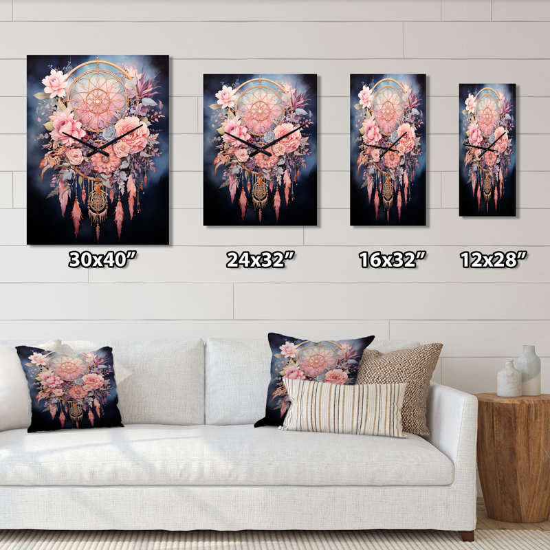 Horloge murale rose Dreamccher Dusks Embrace, H 28 po x l 12 po x P 1 po