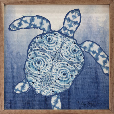 Blue Pattern 2 Sea Turtle By Audrey Jeanne Roberts
