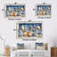 Plage, poterie en tons de bleu et blanc, ensemble d'art mural-107181985-107181991