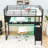 Loft Bed With LED, Desk And Storage Shelves-247179183
