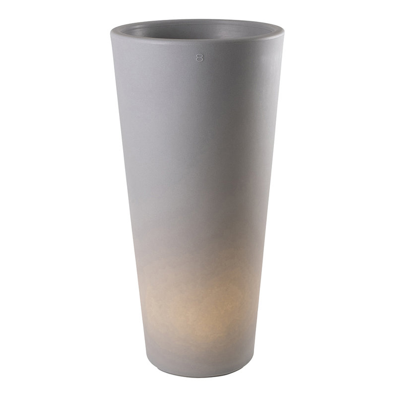 Vita Pot Planter, 100cm H x 49cm W x 49cm D, Grey
