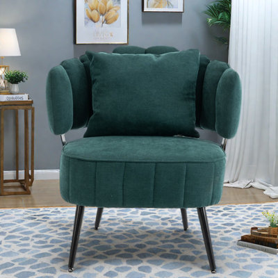 Chaises d'appoint à ressorts ensachés, chaise de lecture moderne en acier chenille pour la maison