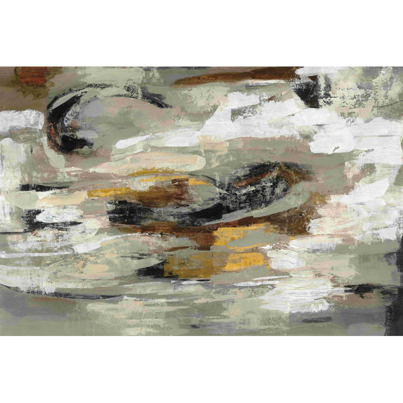 " Neutral Abstract Gray " Painting Print