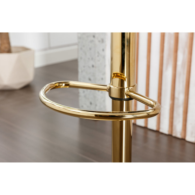 Chaise de bar en velours doux avec rotation à 360 °, hauteur réglable et coutures en losanges pour la cuisine Rivets dorés confortables, îlot de coussin en mousse haute densité Rotation