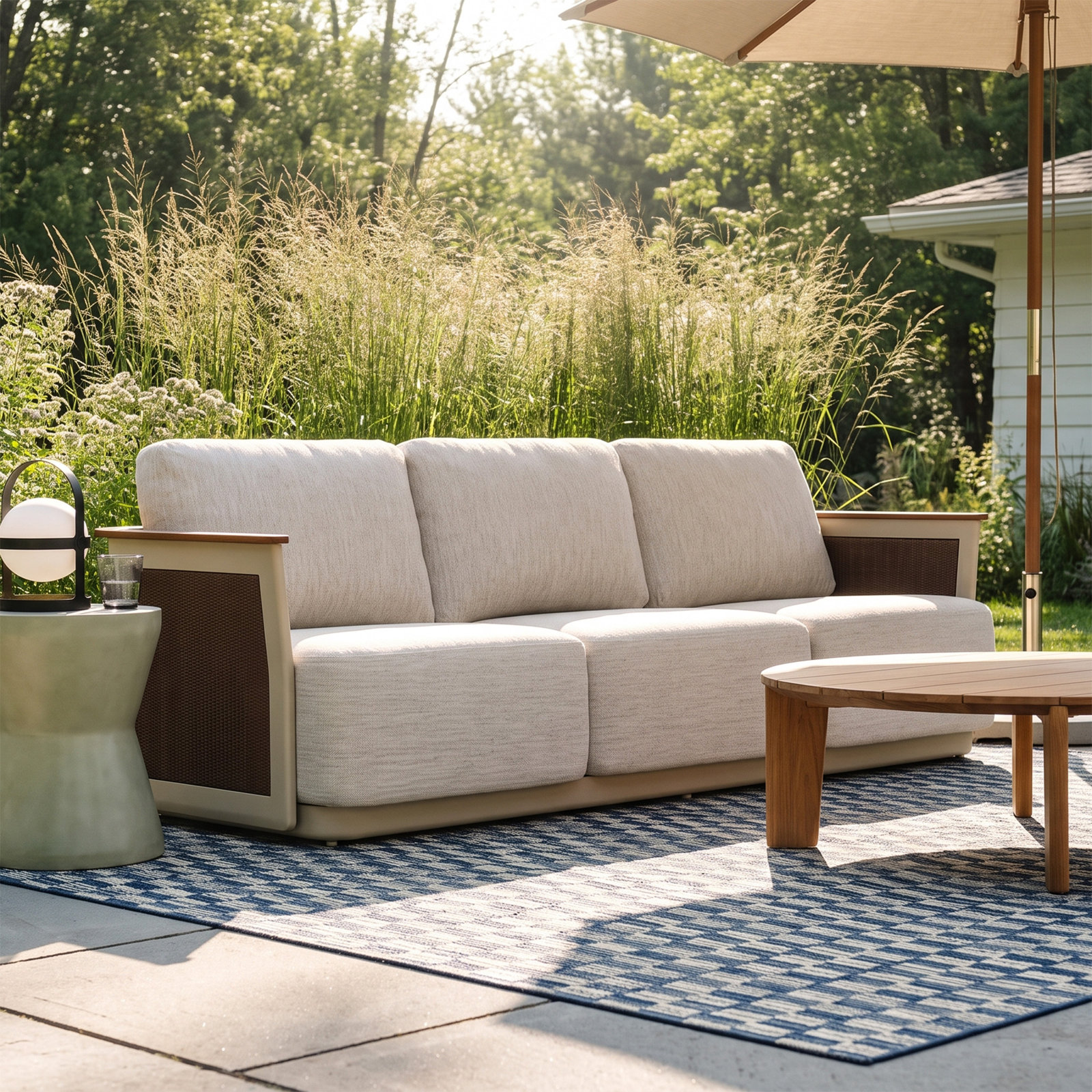 Gil 91" Teak Patio Sofa
