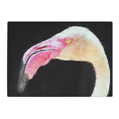 Tempered Glass a Flamingo Painting Chopping Board