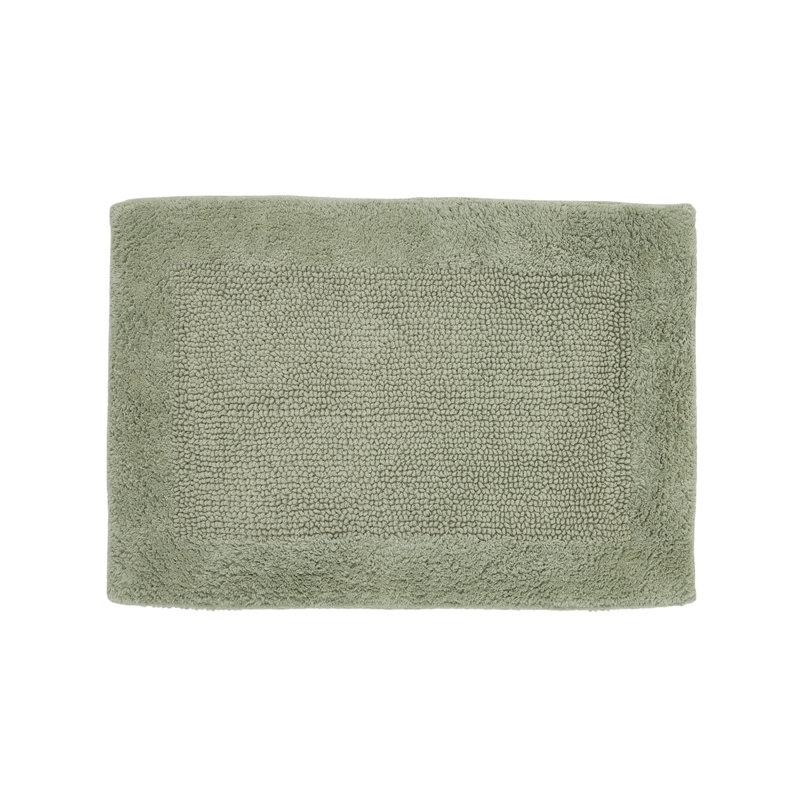Ensemble de tapis pour salle de bain réversible 100% coton 2370 g / m² Merkel - ultra doux, très absorbant, lavable à la machine, certifié OEKO-TEX, idéal pour la baignoire, le meuble-lavabo, le lavabo et la toilette, sauge foncé