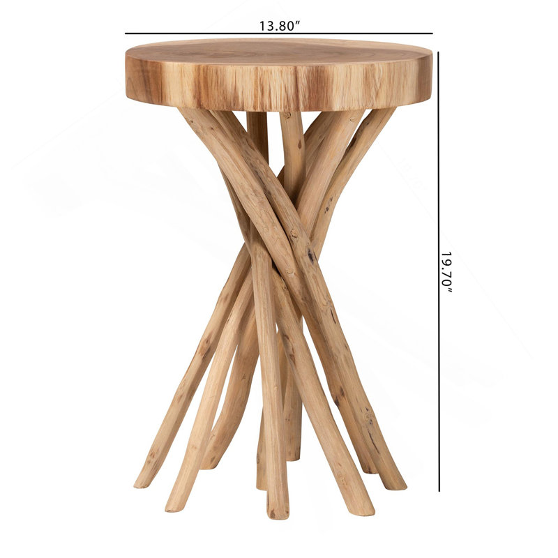 Table de bout en teck naturel