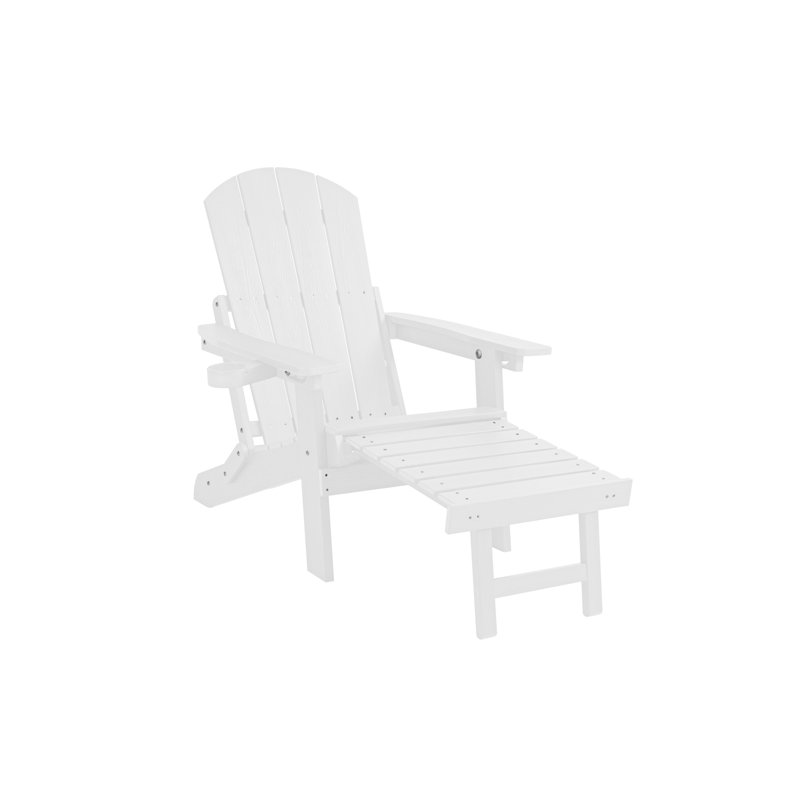 Méridienne d'extérieur réglable avec porte-gobelet, Blanc