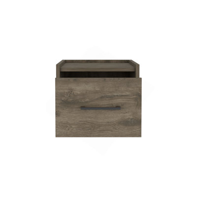 Floating Nightstand, Space-Saving Design With Handy Drawer And Surface, Dark Brown