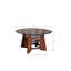 Table basse ronde en bois brun caramel et bois récupéré Lorin 
