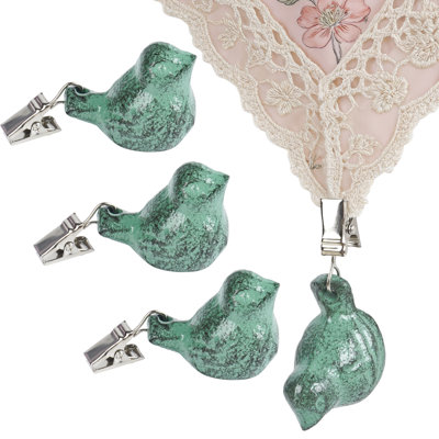 Ensemble de 4 poids de nappe lourds en fonte pour tables d'extérieur, poids de nappe à pince, poids pour rideaux, poids de drapeau pour le vent (vert 4 pièces)